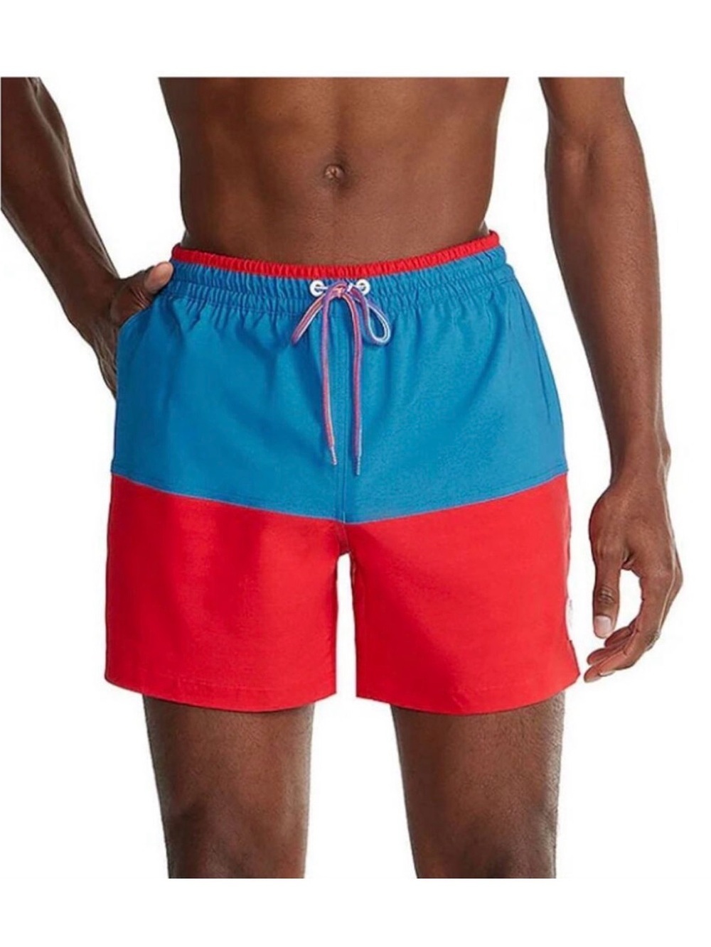 Chubbies The Liberties Mens Swim Trunk Large Blue Red  5.5” Magic Print Classic